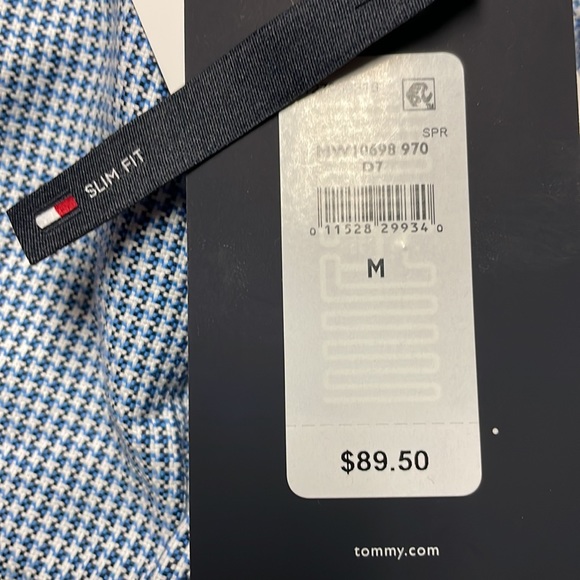 Tommy Hilfiger Blue Herringbone Button Up Shirt Mens Medium NWT - Picture 11 of 12